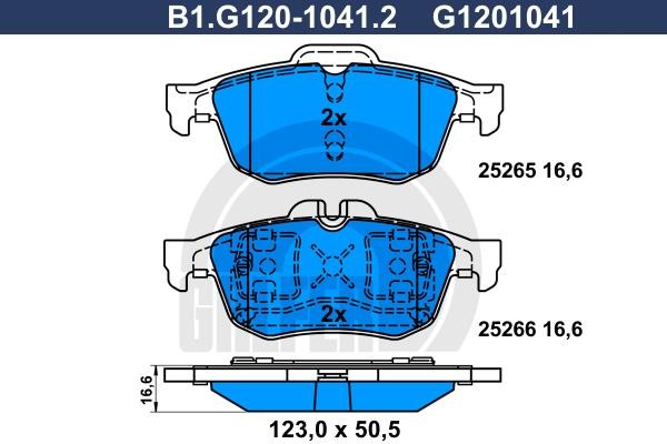 Galfer B1G12010412 Brake Pad Set, disc brake B1G12010412