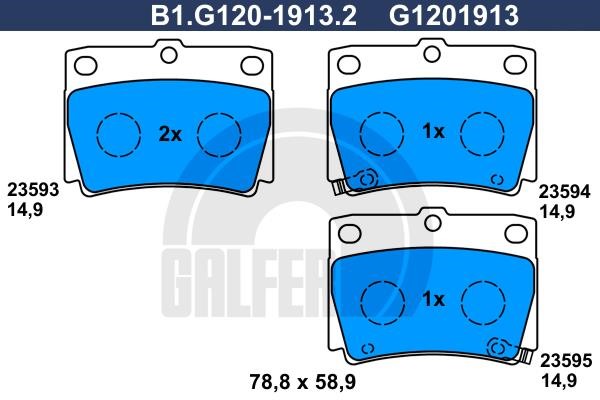 Galfer B1.G120-1913.2 Brake Pad Set, disc brake B1G12019132