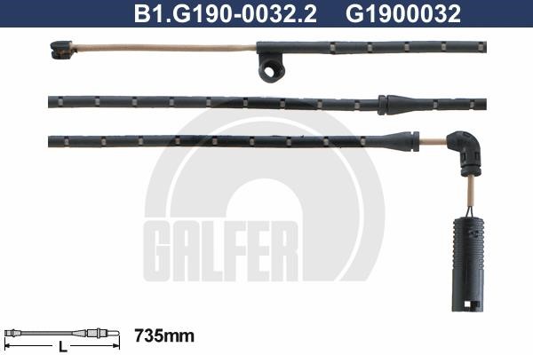 Galfer B1G19000322 Warning contact, brake pad wear B1G19000322