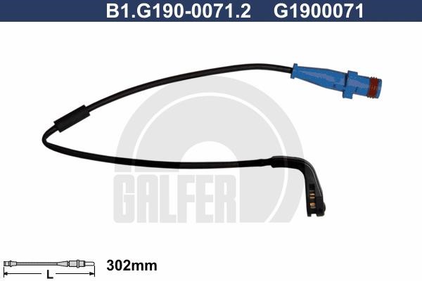 Galfer B1G19000712 Warning contact, brake pad wear B1G19000712