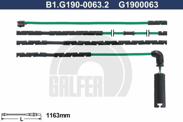 Galfer B1G19000632 Warning contact, brake pad wear B1G19000632