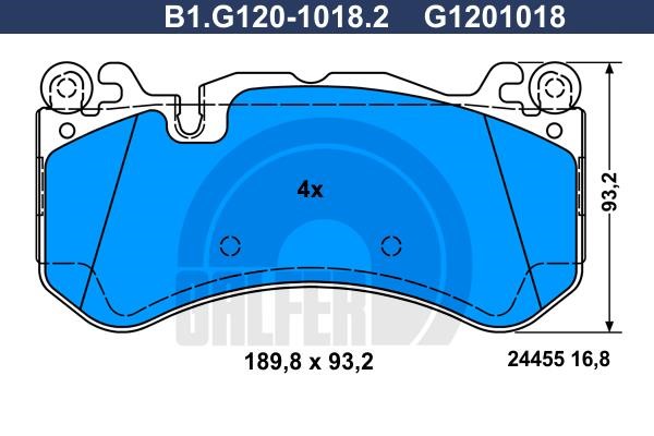 Galfer B1.G120-1018.2 Brake Pad Set, disc brake B1G12010182
