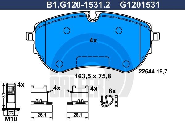 Galfer B1.G120-1531.2 Brake Pad Set, disc brake B1G12015312