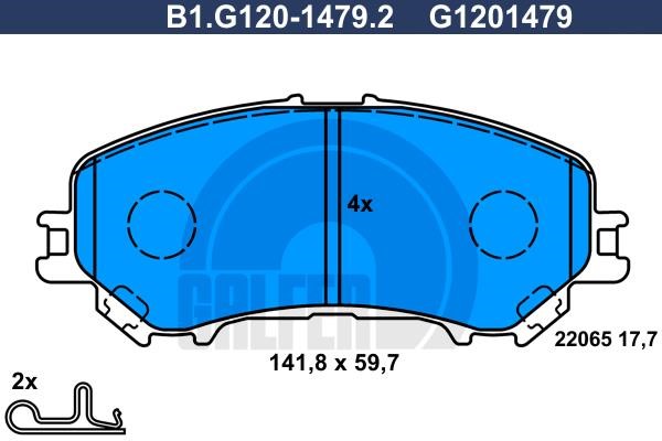 Galfer B1.G120-1479.2 Brake Pad Set, disc brake B1G12014792