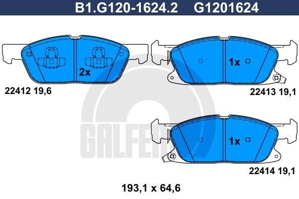 Galfer B1.G120-1624.2 Brake Pad Set, disc brake B1G12016242
