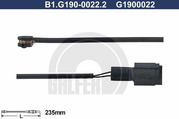 Galfer B1G19000222 Warning contact, brake pad wear B1G19000222