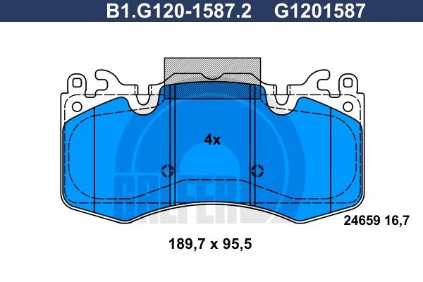 Galfer B1.G120-1587.2 Brake Pad Set, disc brake B1G12015872