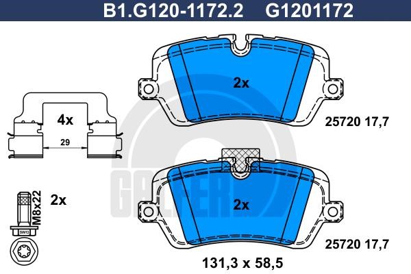 Galfer B1.G120-1172.2 Brake Pad Set, disc brake B1G12011722