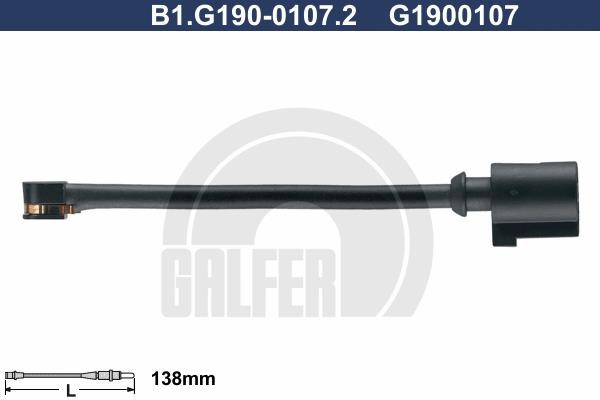Galfer B1G19001072 Warning contact, brake pad wear B1G19001072