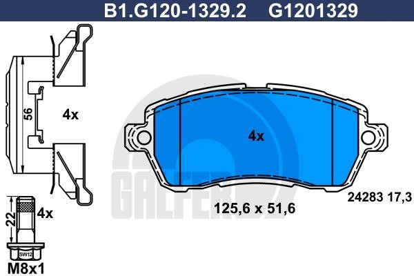 Galfer B1.G120-1329.2 Brake Pad Set, disc brake B1G12013292
