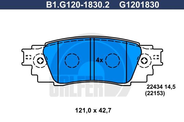 Galfer B1.G120-1830.2 Brake Pad Set, disc brake B1G12018302