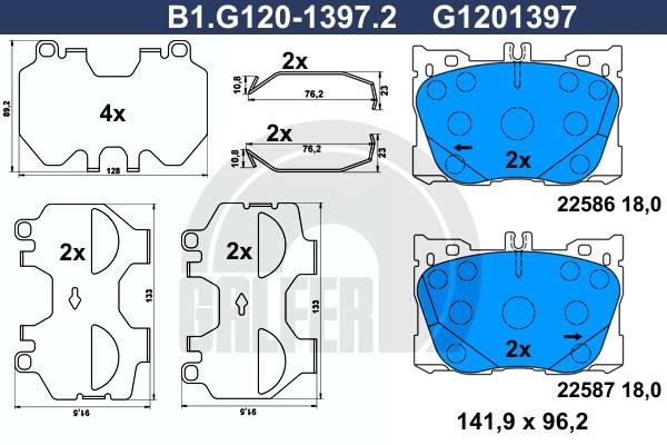 Galfer B1.G120-1397.2 Brake Pad Set, disc brake B1G12013972