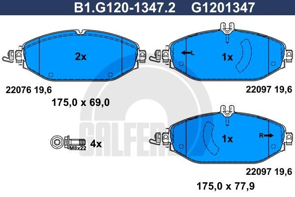 Galfer B1.G120-1347.2 Brake Pad Set, disc brake B1G12013472