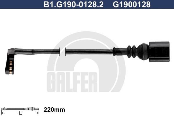 Galfer B1.G190-0128.2 Warning contact, brake pad wear B1G19001282