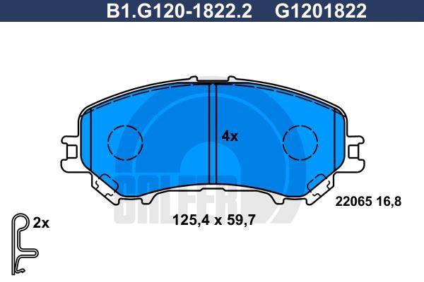 Galfer B1.G120-1822.2 Brake Pad Set, disc brake B1G12018222