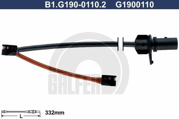 Galfer B1G19001102 Warning contact, brake pad wear B1G19001102