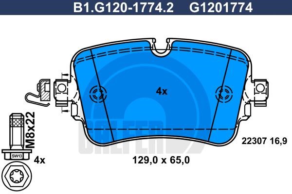 Galfer B1.G120-1774.2 Brake Pad Set, disc brake B1G12017742