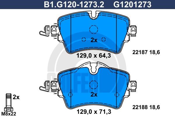 Galfer B1.G120-1273.2 Brake Pad Set, disc brake B1G12012732