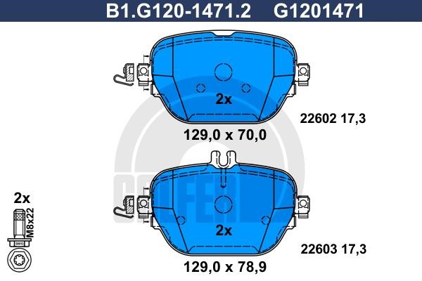 Galfer B1.G120-1471.2 Brake Pad Set, disc brake B1G12014712