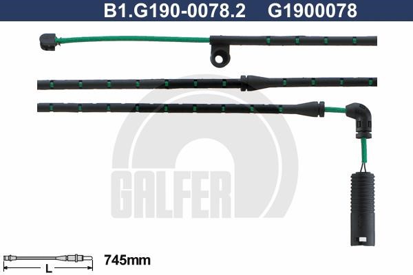 Galfer B1G19000782 Warning contact, brake pad wear B1G19000782