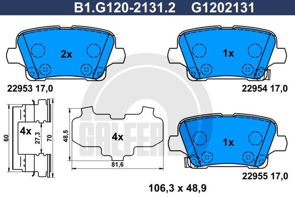 Galfer B1.G120-2131.2 Brake Pad Set, disc brake B1G12021312