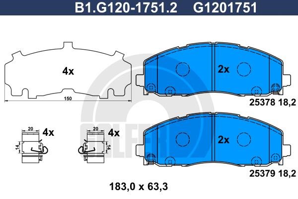 Galfer B1.G120-1751.2 Brake Pad Set, disc brake B1G12017512