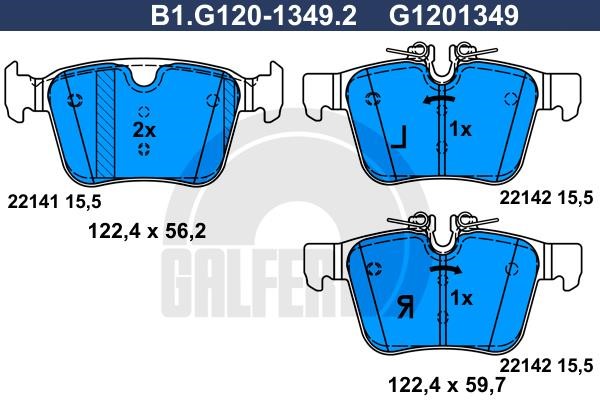 Galfer B1.G120-1349.2 Brake Pad Set, disc brake B1G12013492