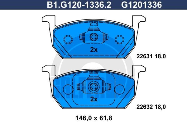 Galfer B1.G120-1336.2 Brake Pad Set, disc brake B1G12013362