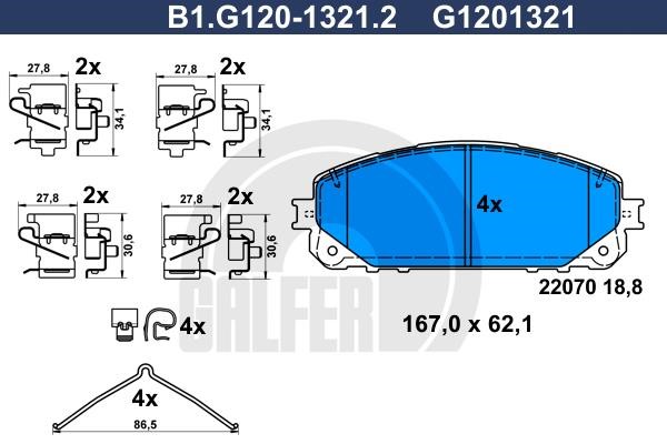 Galfer B1.G120-1321.2 Brake Pad Set, disc brake B1G12013212