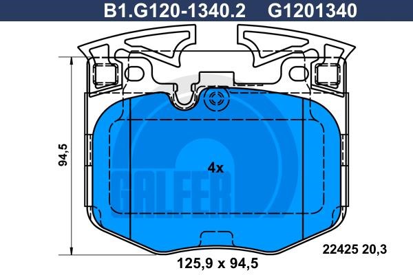 Galfer B1.G120-1340.2 Brake Pad Set, disc brake B1G12013402