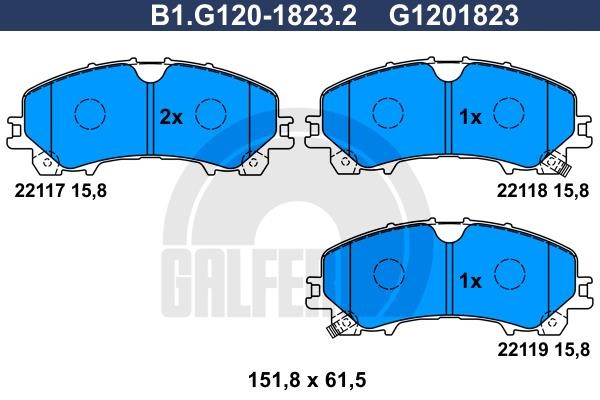 Galfer B1.G120-1823.2 Brake Pad Set, disc brake B1G12018232