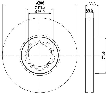 Brake disc Hella-Pagid 8DD 355 123-131