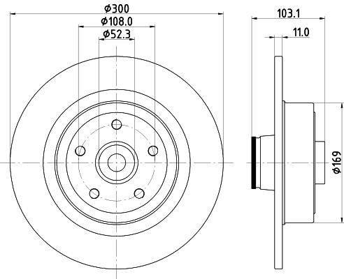 Hella-Pagid 8DD 355 123-361 Brake disc 8DD355123361