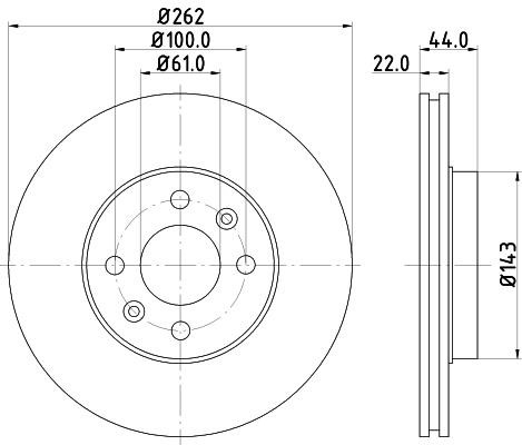 Hella-Pagid 8DD 355 127-141 Brake disc 8DD355127141