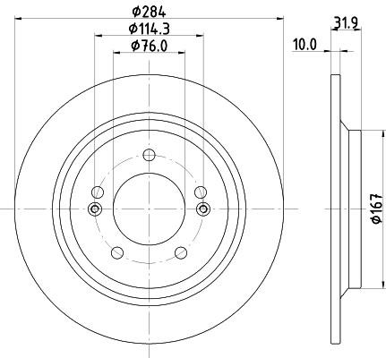 Brake disc KIA Pro Cee'D (Kia Pro Cee'D): 8DD355126651 Hella-Pagid Brake disk