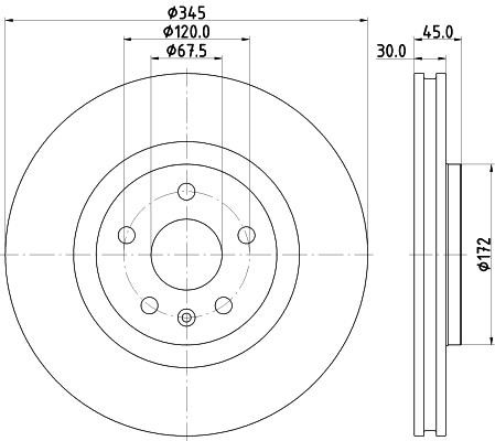 Brake rotor Holden Commodore: 8DD355132621 Hella-Pagid Brake disc