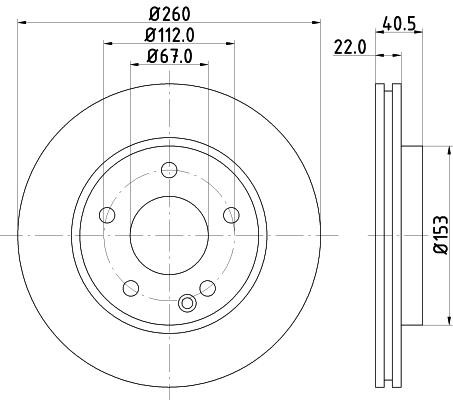 Hella-Pagid 8DD 355 127-361 Front vented brake disc 8DD355127361 8DD355127361 Hella-Pagid Front vented brake disc