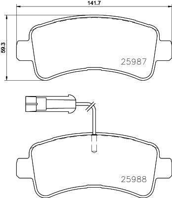 Hella-Pagid 8DB 355 024-871 Brake pad set 8DB355024871 8DB355024871 Hella-Pagid Brake pad set