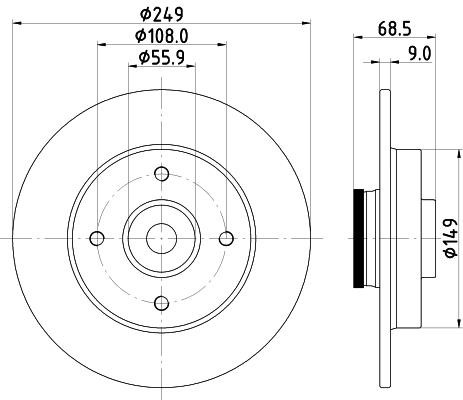 Brake disc Hella-Pagid 8DD 355 123-291