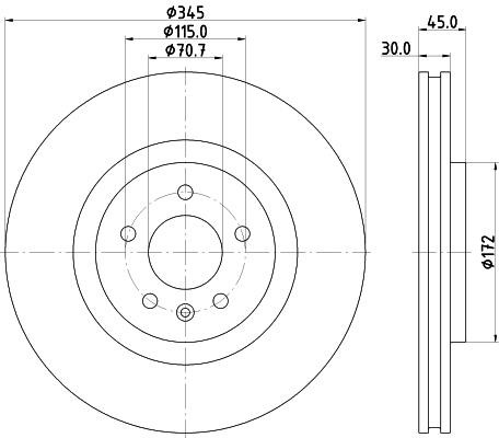 Brake discs Holden Commodore: 8DD355133421 Hella-Pagid Brake disc