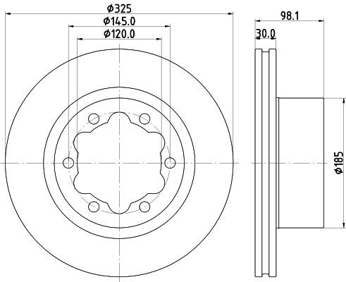 Hella-Pagid 8DD 355 132-201 Brake disc 8DD355132201 8DD355132201 Hella-Pagid Brake disc