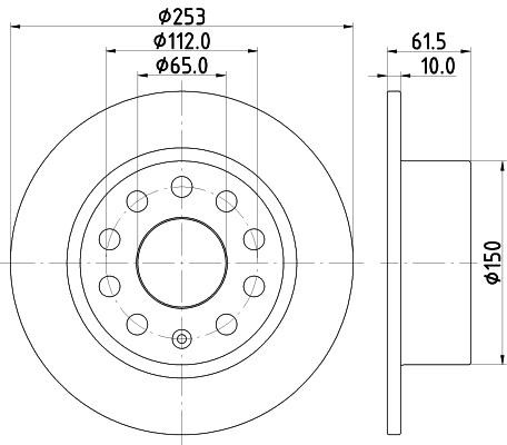 Hella-Pagid 8DD 355 132-281 Rear brake disc, non-ventilated 8DD355132281