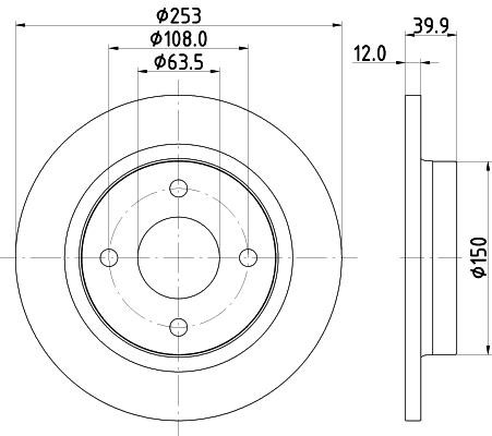 Hella-Pagid 8DD 355 126-611 Rear brake disc, non-ventilated 8DD355126611