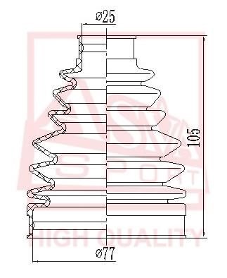 Asva ASBT-PILRE Bellow, driveshaft ASBTPILRE