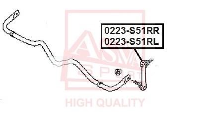 Asva 0223-S51RL Rod/Strut, stabiliser 0223S51RL
