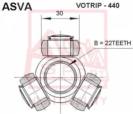 Asva VOTRIP-440 Drive Shaft Tripoid VOTRIP440