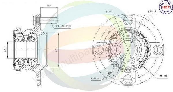 Odm-multiparts 70-080021 Wheel bearing kit 70080021
