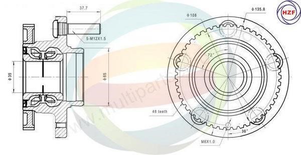 Odm-multiparts 70-150024 Wheel bearing kit 70150024