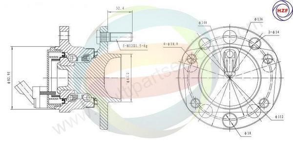 Odm-multiparts 70-080054 Wheel bearing kit 70080054