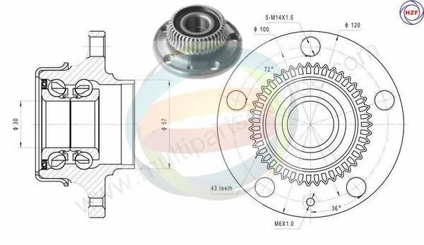 Odm-multiparts 70-210044 Wheel bearing kit 70210044